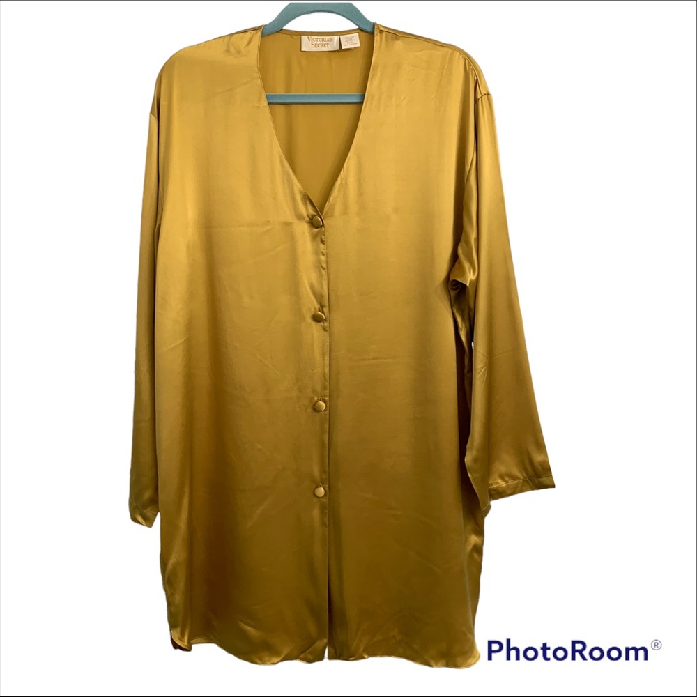 Victoria’s Secret Vintage Gold Label Silk Sleep Shirt Size M/L